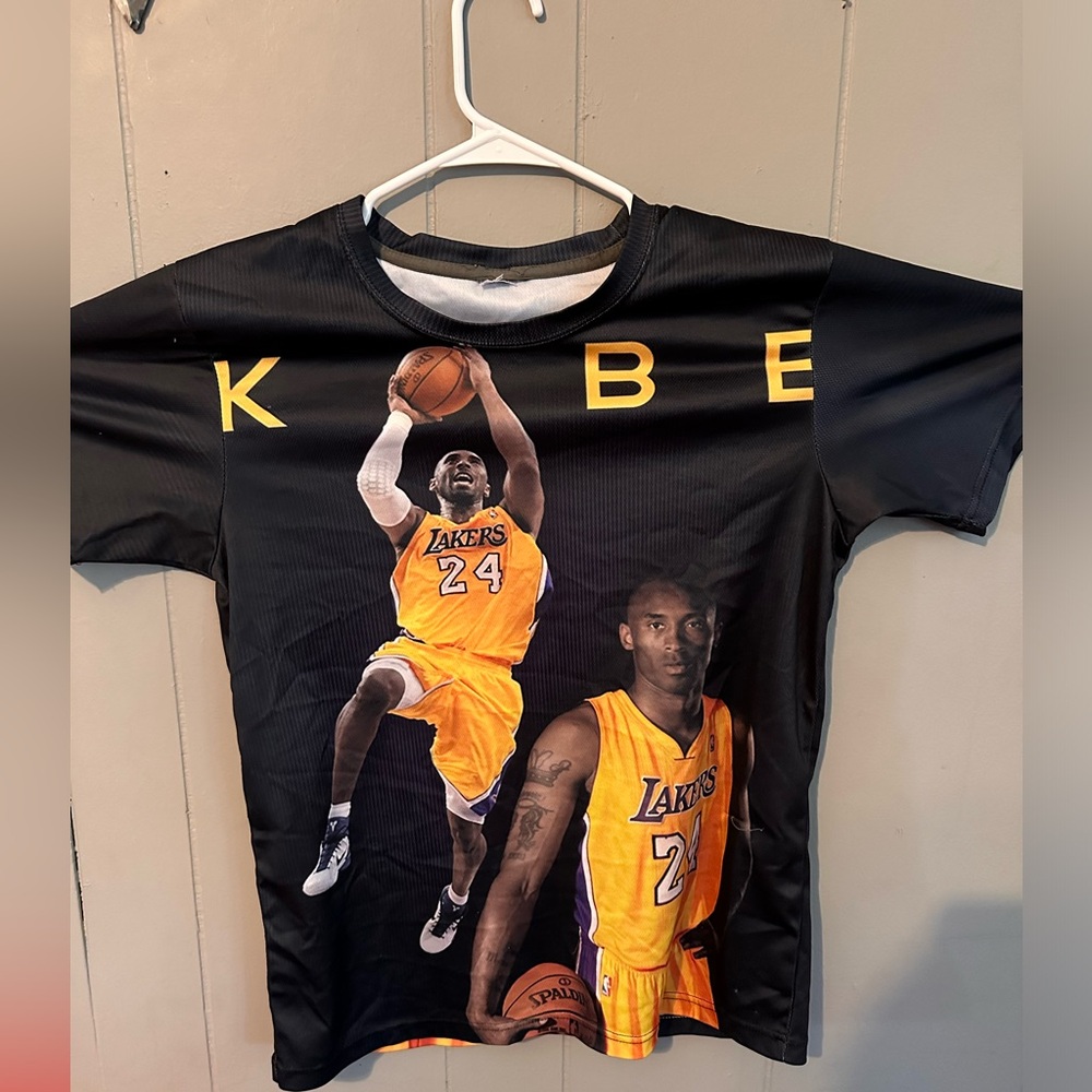 Kobe Bryant Black All Over Print T Shirt Pre Owned Youth Large Mamba